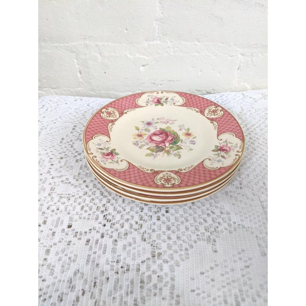 Myott Butter Plates Set of Four Rose Bud Pattern